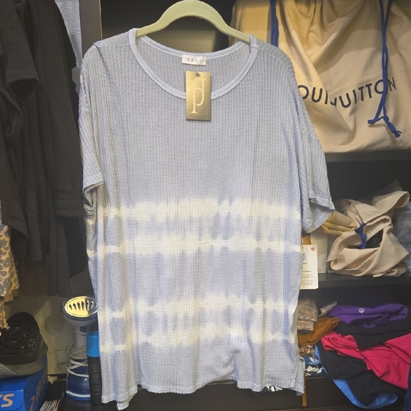Blue and White Tie-Dye T-Shirt - Picture 1 of 4